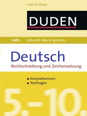 cover image of SMS Deutsch--Rechtschreibung und Zeichensetzung 5.-10. Klasse